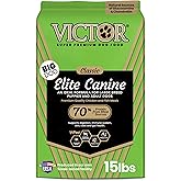 VICTOR Super Premium Dog Food – Elite Canine Dry Dog Food with Chicken & Fish Meal – 25% Protein, 14% Fat, Gluten Free – for Large Breed Dogs & Puppies, 15lbs