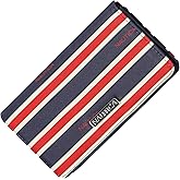 Nautica Seaside Slim Womens Wallet RFID Blocking Credit Card Holder, Coin Purse, Checkbook Organizer Clutch, Small Vegan Leather Wallet for Travel, Indigo/Red/White