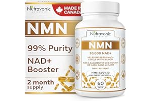NMN Ultra High Purity 500 mg per Capsule, 2 Month Supply - NAD+ Booster Industry Highest, 99% NMN Nicotinamide Mononucleotide
