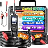 Autel PowerScan PS100 Power Circuit Probe Kit, 2026 for All 12V 24V Cars | Automotive Relay Tester Wire Tracer Test Light, Breaker Short Finder Multimeter, Ground Check Activate Component, 40ft Cable
