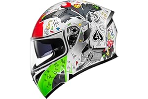 KYPARA Motorcycle Dual Visor Flip up Modular Full Face Helmet with DOT Certification of Impressionism