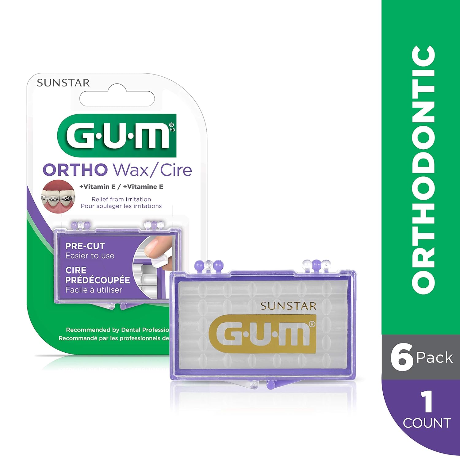 GUM - 10070942007235 Orthodontic Wax with Vitamin E and Aloe Vera (Pack of 6): Computers & Accessories