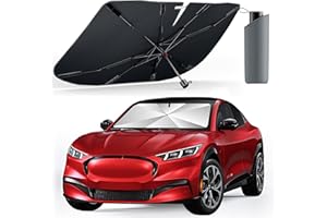 Weektic Sunshade Car Windshield,[Upgraded UPF50+ Crystal Nano Reflector] Protect Car from Sun Ray Damage,Umbrella Sun Shade for Car SUV Truck Keep Car Cool & Comfy(54"x29")