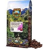 Java Planet Low Acid Organic Costa Rica Whole Bean Coffee 16oz | Certified USDA Organic Arabica Coffee Beans. Low acid, mold tested. Smithsonian Bird Friendly. Dark roast, one 1-pound bag.