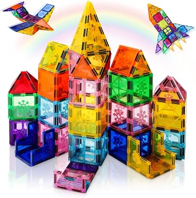 Xekel 40PCS Magnetic Tiles STEM Educational Building Blocks for Kids 3+