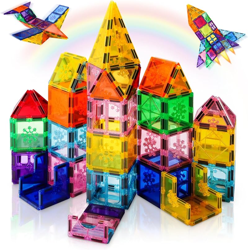 Xekel 40PCS Magnetic Tiles STEM Educational Building Blocks for Kids 3+