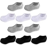 Cozi Foot 10 Pairs Boys Girls No Show Socks Cotton Non Slip Low Cut Socks