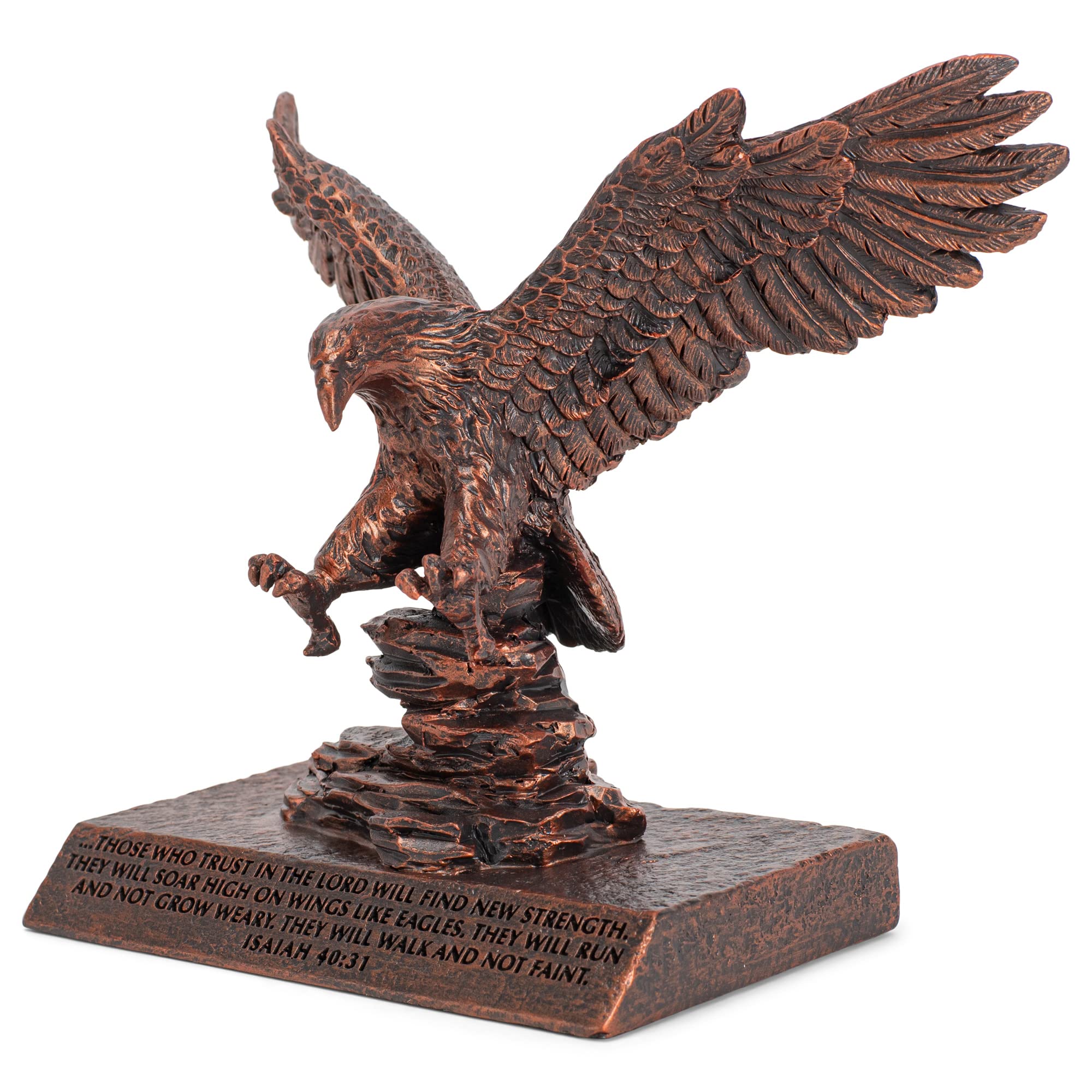 Lighthouse Christian Products Soar Like An Eagle Bronzelike Finish 6.5 x 3.75 Cast Stone Mounted Sculpture