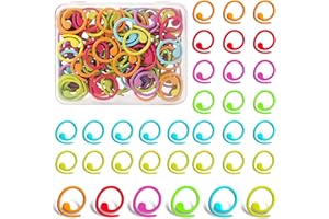 100Pcs Metal Stitch Markers, Spiral-Shaped Stitch Markers for Crocheting, Crochet Ring, Colorful Crochet Markers Ring for Cro