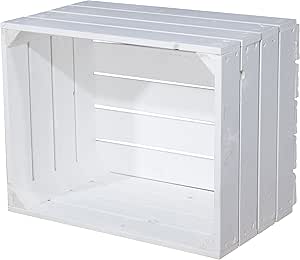 Vintage-Möbel24 GmbH - Caja de madera, 50 x 40 x 30 cm, color blanco: Amazon.es: Hogar