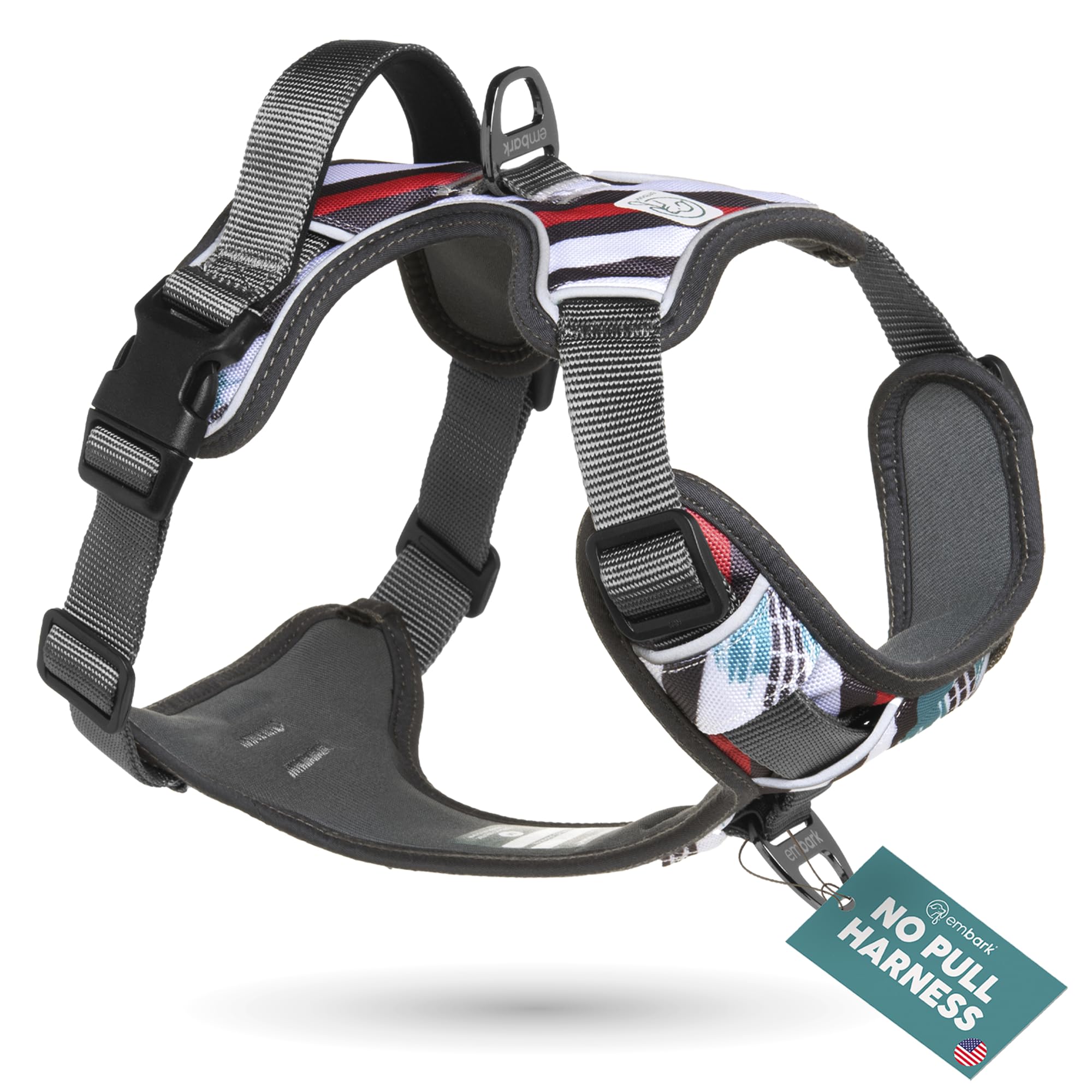 Embark Urban Dog Harness, No Pull Dog Harness with 2 Leash Clips, for Large Dogs anti pull Front & Back with Control Handle, Adjustable, Soft & Padded