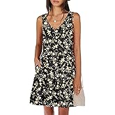 ANRABESS Womens Summer Casual Tank Dress Sleeveless V Neck T Shirt Sundress Flowy Tiered Swing Mini Beach Vacation Dresses