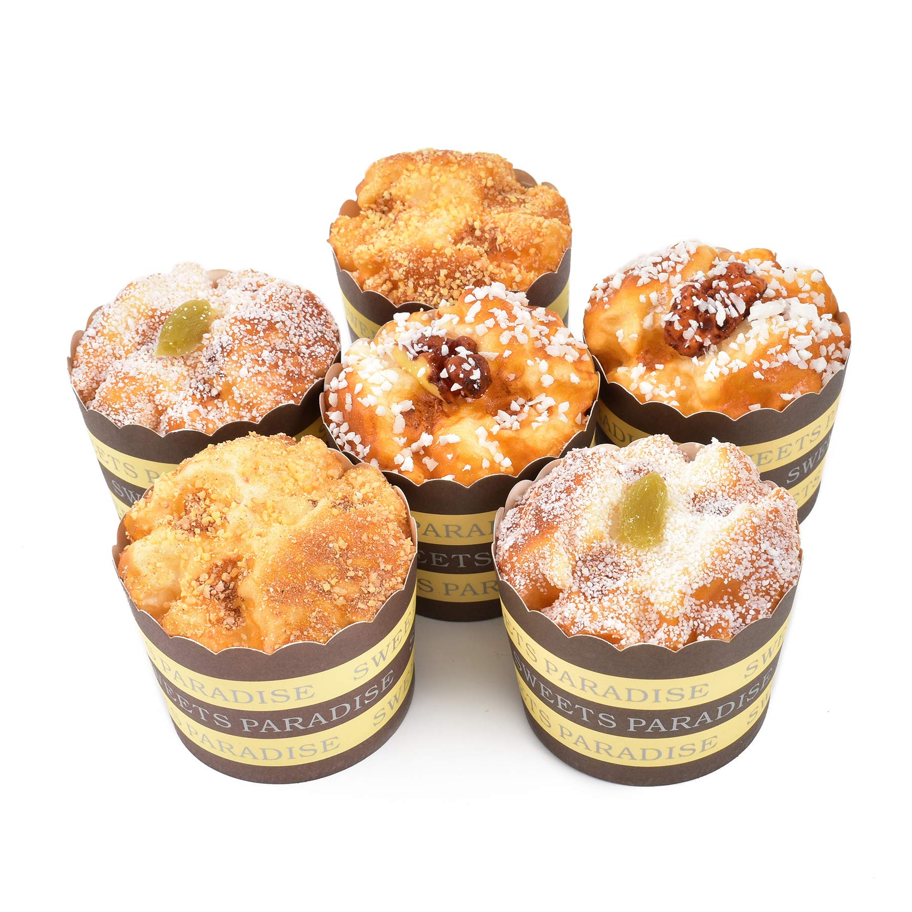 HUIANER 6 PCS Fake Cupcake Faux Cakes Simulation Sprinkle Artificial Food Cake Mixed Play Food Model Kitchen Photography Props Home Decoration Display