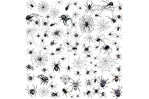 XIYOKA 80+ PCS Halloween Spider Web Temporary Tattoos Halloween Makeup Kit for Women Adults, Halloween Face Tattoos Realistic 3D Spider Web Fake Tattoos for Kids Halloween Temporary Tattoos