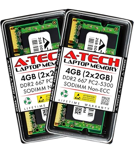 4GB DDR2 RAM Laptop 667MHz PC2-5300 SODIMM 200 Pin – Memoria Compatibile Per Notebook AMD