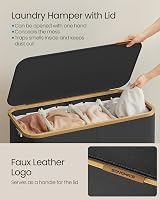 SONGMICS 200 L Laundry Basket with Lid 4-Section Large Hamper 78 x 38.5 x 70.5 view 4