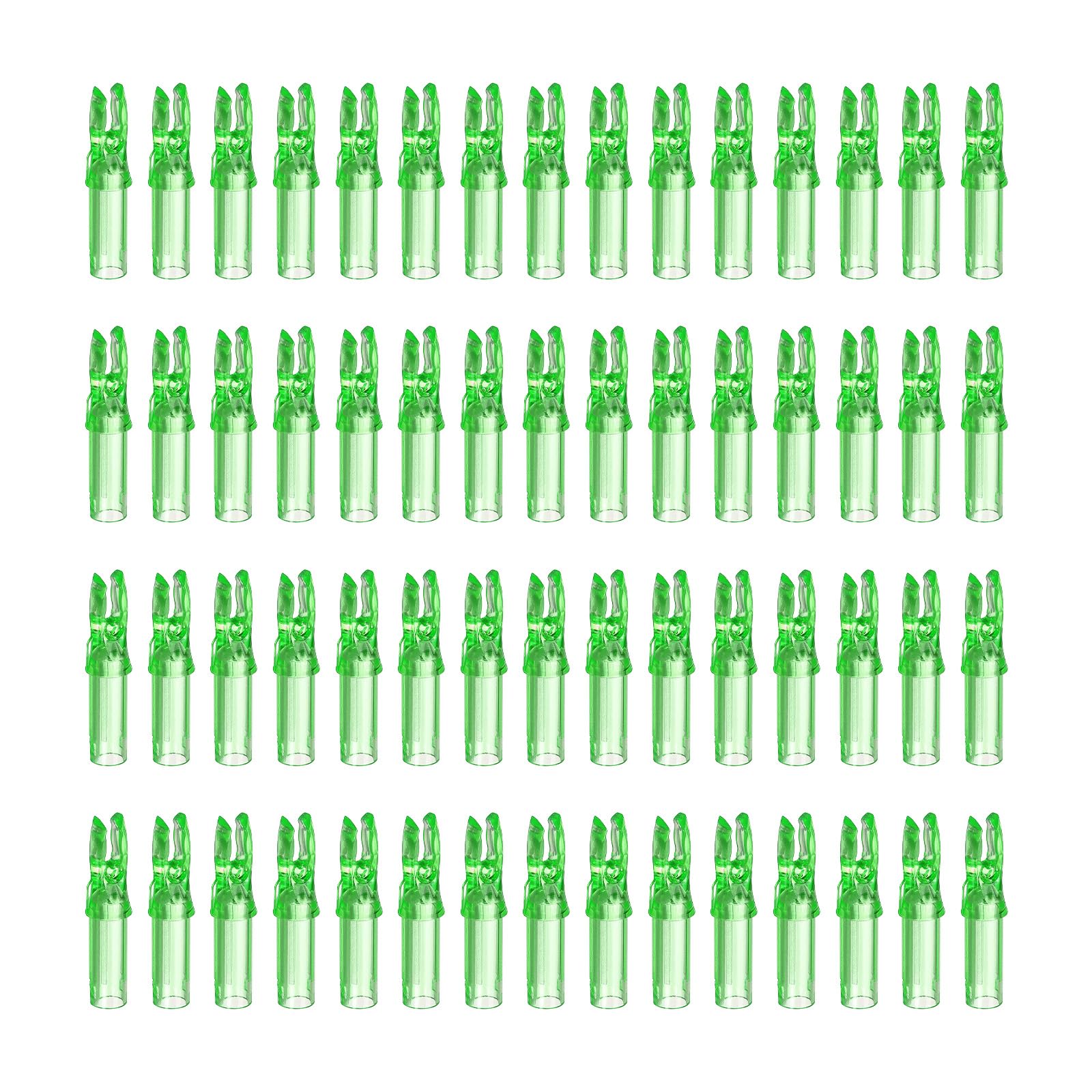 PATIKIL Archery Arrow Nocks 6.2mm 0.244", 60 Pack Insert Arrow Nock Replacement for Shooting, Clear Green