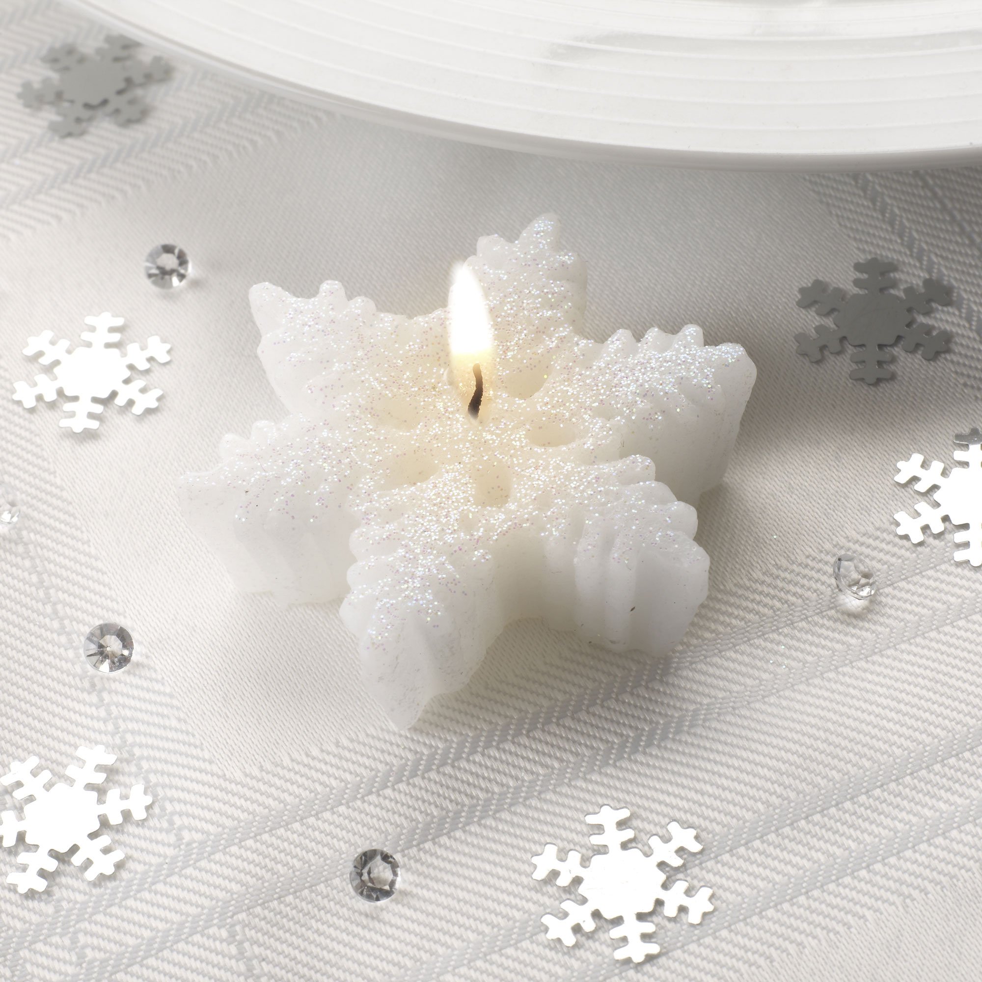 3 Candles Stars White)