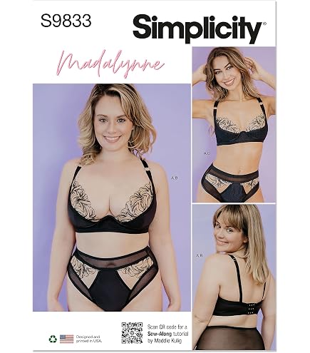 Patron Couture Simplicity 8228 – Soutiens-gorge Et Culotte Madalynne à Bonnet Souple