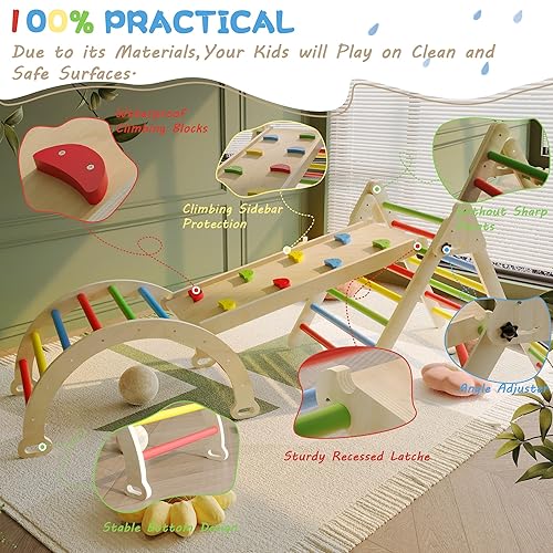 Pikler Triangle Climbing Set 7-in-1 Foldable Pikler Triangle Set