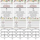 Huquary 24 Sets Christmas Wish Bracelets for Women Candy Cane Adjustable Braided Wax Rope Elk Gingerbread Bracelets with Christmas Card for Friends Coworkers Gift