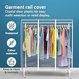Vivo Technologies 4ft Transparent Clothes Garment Rail Cover Zip Over Cover view 2