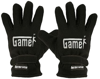 Fan-O-Menal Handschuhe Fleece mit Einstickung Gamer 31532 schwarz