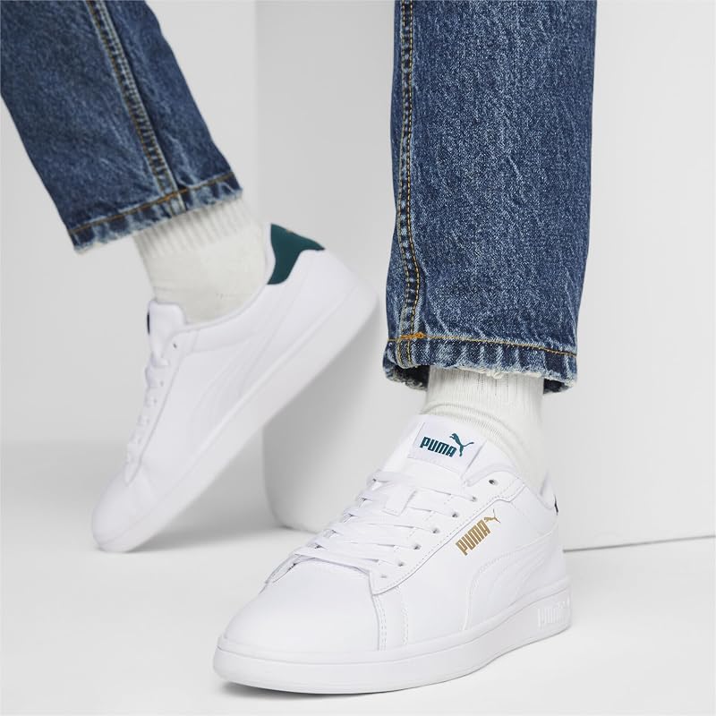 Unisex Smash 3.0 L Baskets, Puma White Malachite Puma Gold, 44 EU