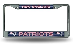 Rico Industries NFL Football Classic 12" x 6" Silver Bling Chrome Car/Truck/SUV Auto Accessory