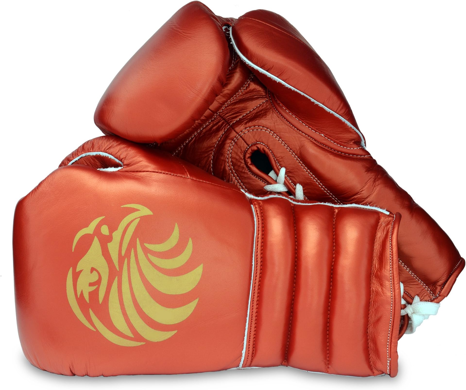 Valour Strike Premium Leather Boxing Gloves Pro Punch Bag Sparring Fight MMA Muay Thai Fight Adult Martial Arts Training Kickboxing Punching Glove Golden Eagles™