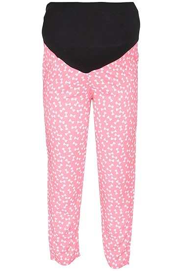 Cute Pink Printed Maternity Pyjama