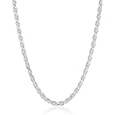 Amazon Essentials Sterling Silver Diamond Cut 14 Inches Rope Chain Necklace