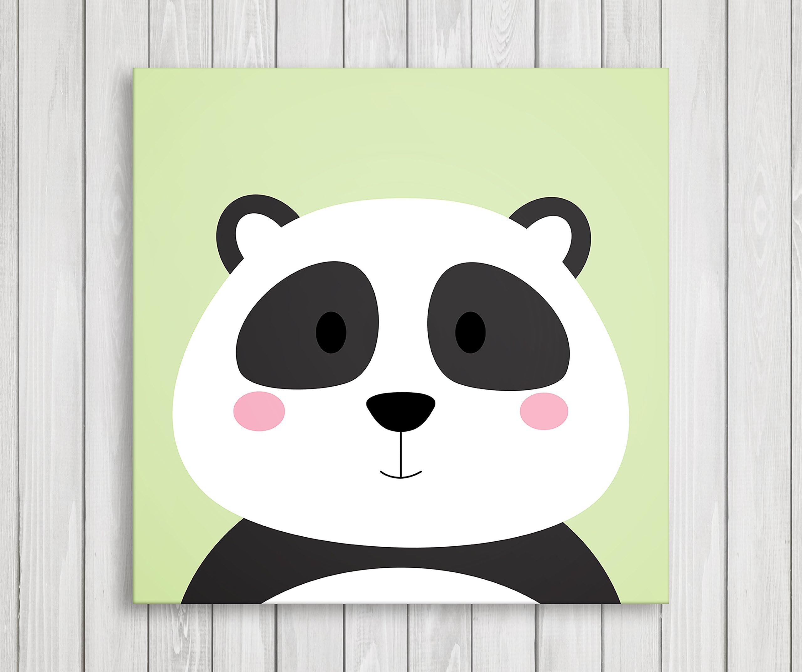 Cute Little Animals, Canvas Nursery Wall Art Print, Panda