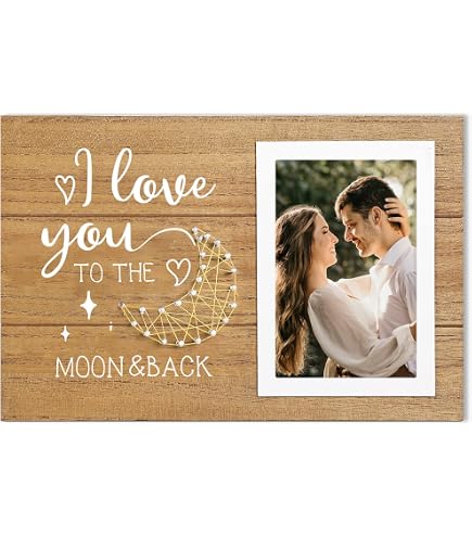 Gifts For Boyfriend Girlfriend Him Her, Anniversary Romantic I Love You Gifts, Couple Picture Frame 3x3 Inches Photo, Engagement Fiance Presents