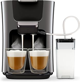 Philips Senseo HD6574/50 Latte Duo Kaffeepadmaschine (2 Kaffee, frische Milch) titanium