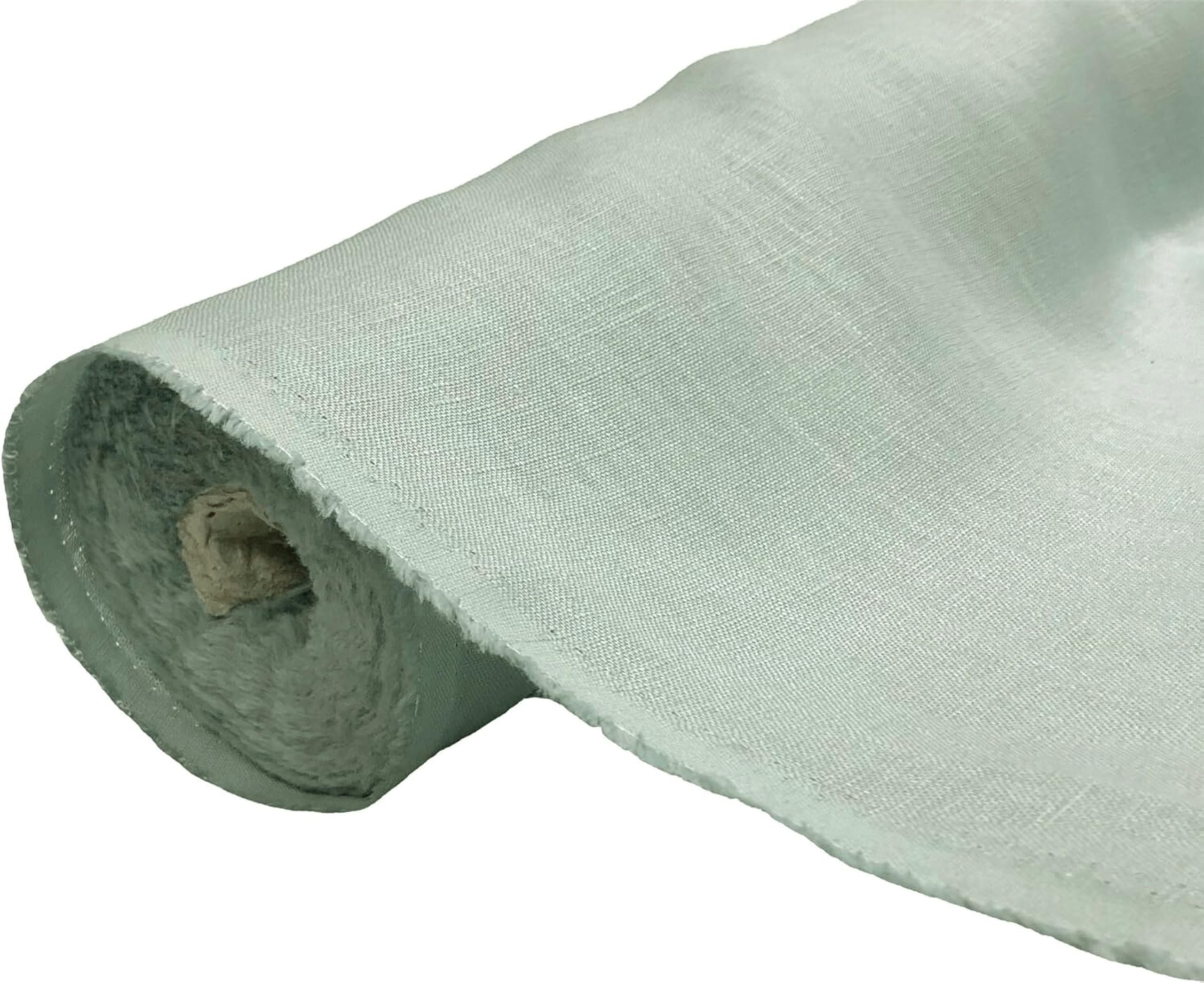 A-Express Natural Pure 100% Linen Fabric Soft Material Vintage Dressmaking Fashion Flax Bag 140cm Wide - 1 Metre 100cm x 140cm Sea Green