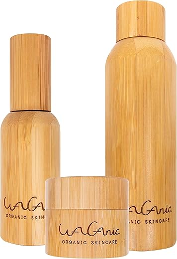 【 WAGANIC オーガニック スキンケア 】 ワーガニック スキンケア 3点セット / ヒアルロン酸 化粧水 ＆ 美容 乳液 ＆ 保湿 クリーム/乾燥肌 毛穴 年齢肌 くすみ エイジングケア 対策 天然由来成分配合 ECOCERT ・ BIO認定 120ml ＆ 45ml ＆ 30g