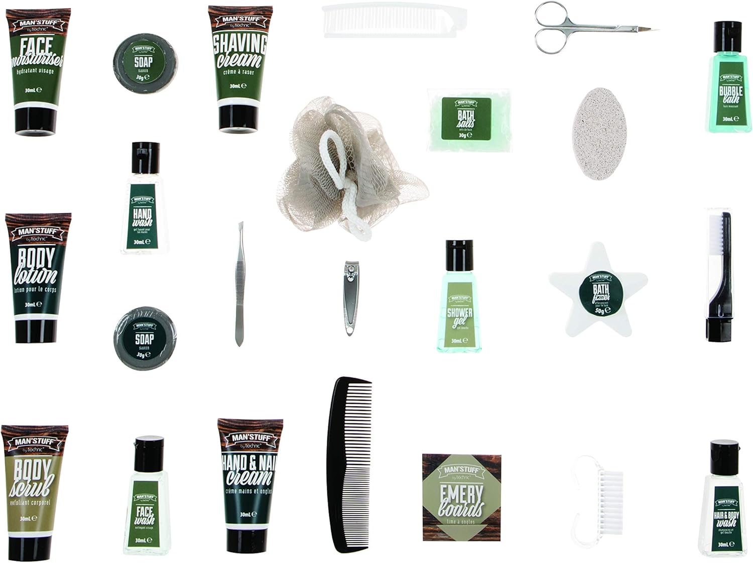 Man'Stuff Festive Countdown 24 Day Bath & Body Beauty Advent Calendar for Men Containing Cleansing and Grooming Essentials for Men: Kitchen & Dining