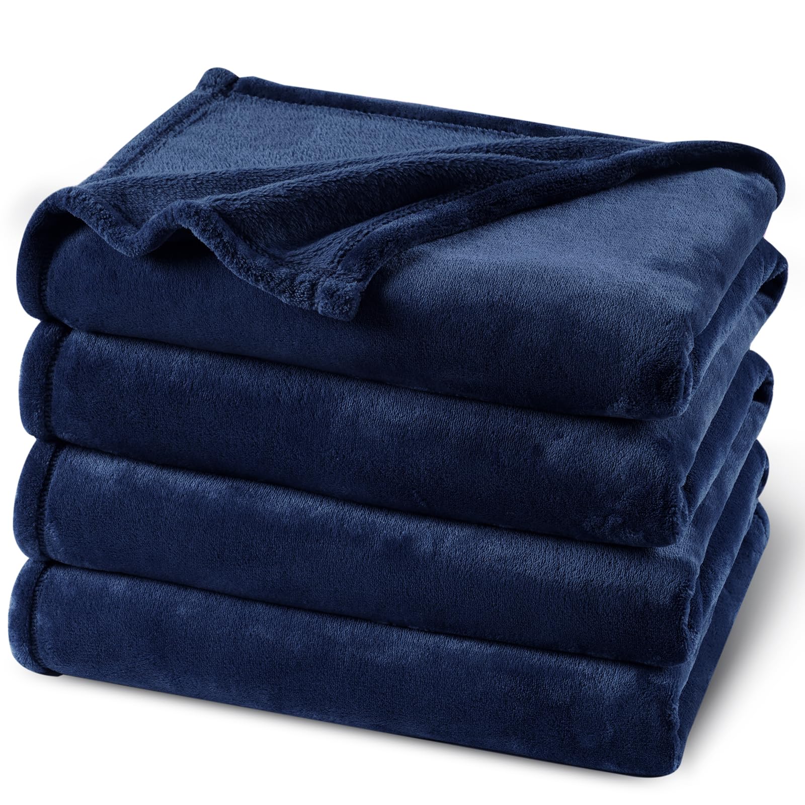 PHF Ultra Soft Fleece Blanket King Size 220x240cm, No Shed No Pilling Luxury Plush Cozy Flannel 280GSM Lightweight Throw Blanket for Bed, Couch, Chair, Sofa Suitable for All Season, Navy Blue