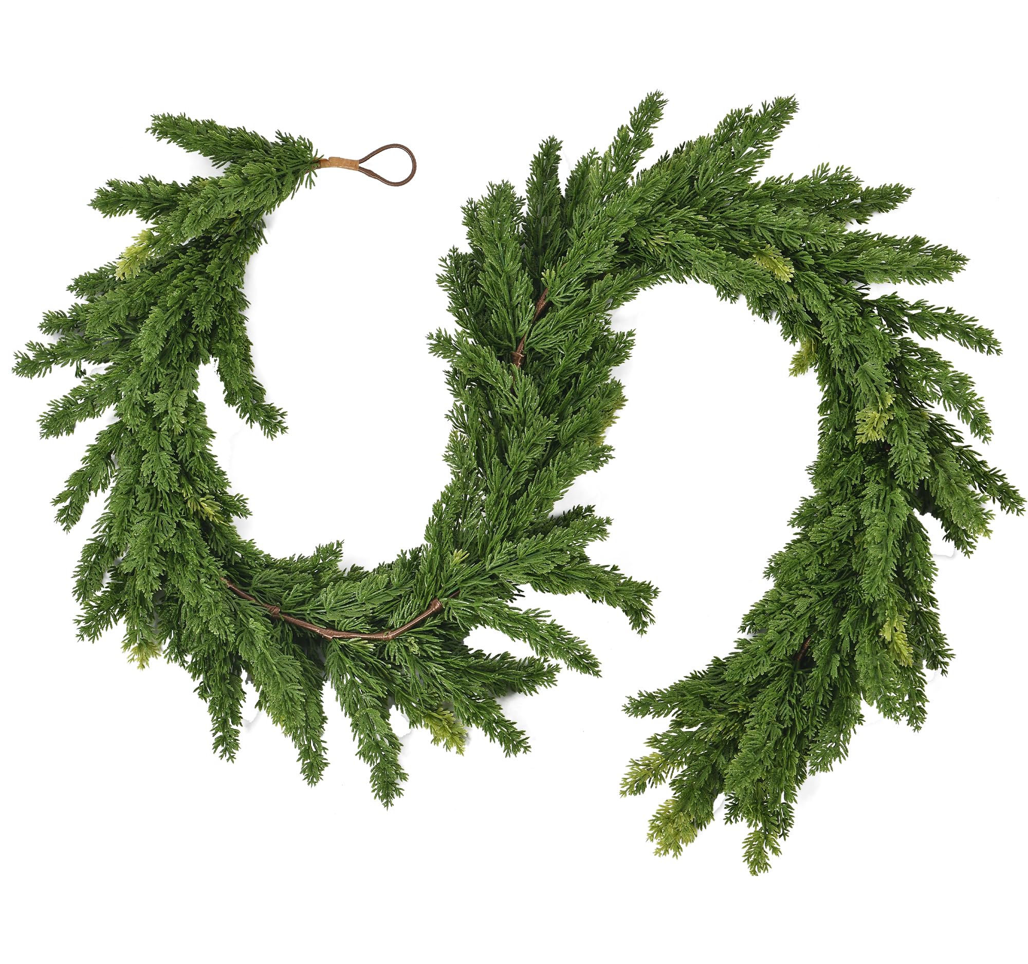 Photo 1 of 6.2FT Christmas Cedar Garland Artificial Real Touch Greenery with Thick and Lush Soft Pine Needles, Realistic Faux Green Garlands for Mantle Fireplace Table Indoor Outdoor Christmas Decorations