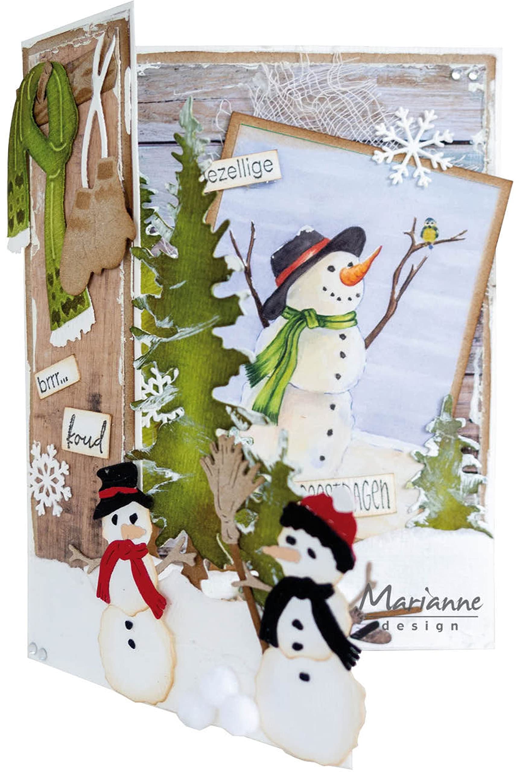 Marianne Design Creatables Cutting Dies Embossing Mitts and Scarf Set for Paper Craft Projects, Metal, Bright Blue, One Size