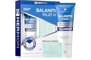 Hermon Balanitis Treatment for Men Relief Kit: Soothing Cream 2oz & Clotrimazole 1% Cleansing Soap 4oz – Helps Relieve Redness, Itching & Irritation – Gentle Care for Sensitive Areas