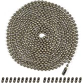 Dotlite Bronze Ceiling Fan Pull Chain, 120" Extra Long Rust Proof 3mm Beaded Ball Light Pulls Extension Chains with 20 Connectors