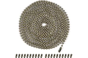 Dotlite Bronze Ceiling Fan Pull Chain, 120" Extra Long Rust Proof 3mm Beaded Ball Light Pulls Extension Chains with 20 Connectors