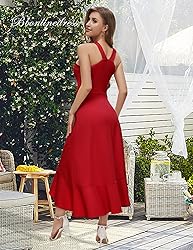 Bbonlinedress Women Red Halter Cocktail Prom Dress