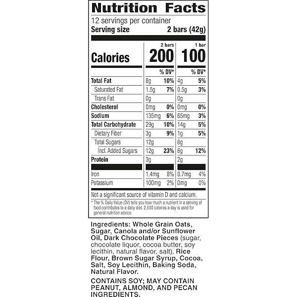 NATURE VALLEY CRUNCHY GRANOLA BARS, OATS ‘N DARK CHOCOLATE, 24 BARS, 17.88 OZ (12 POUCHES)