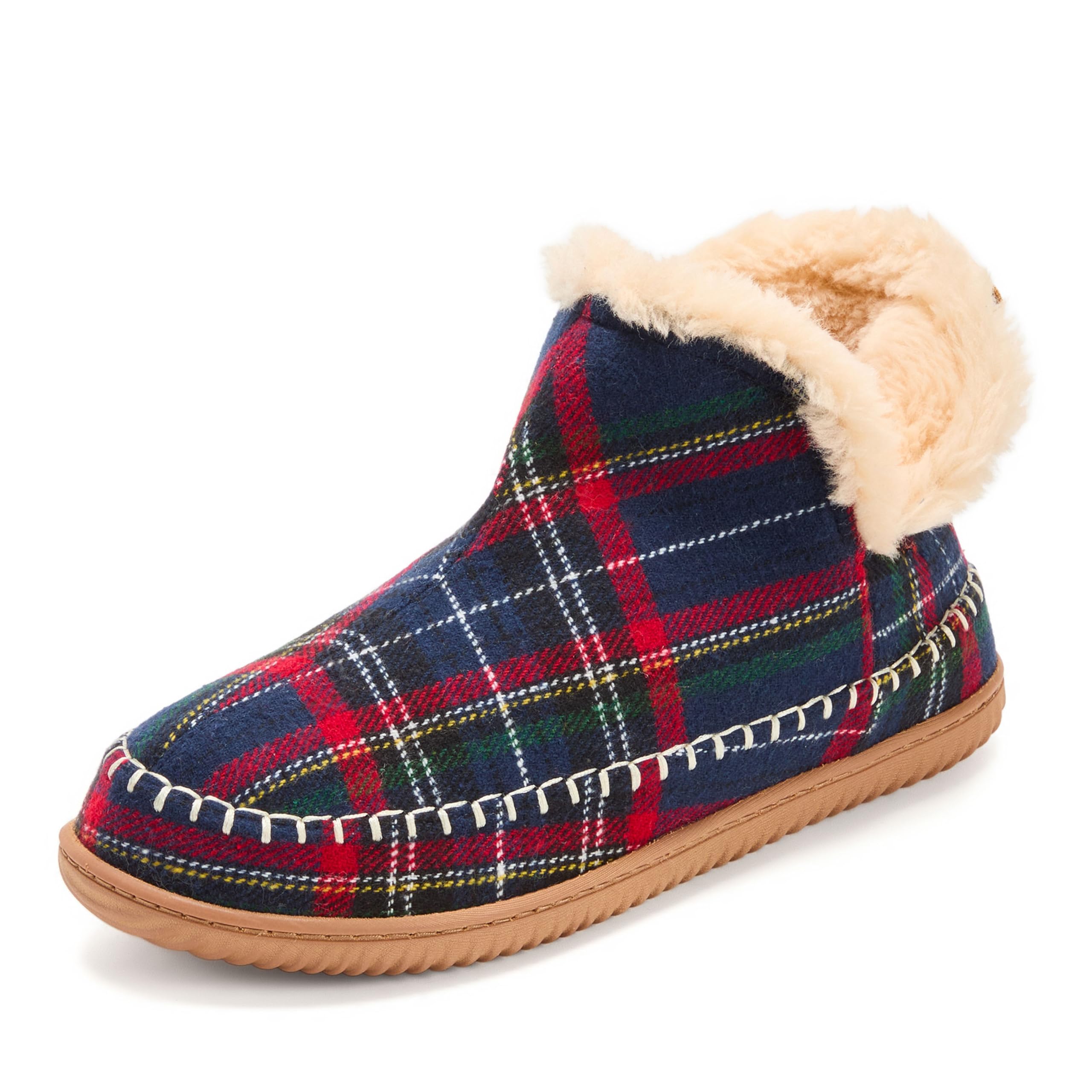 Dearfoams Men's Brixen Energy Return Boot, Navy Plaid, 11 Image