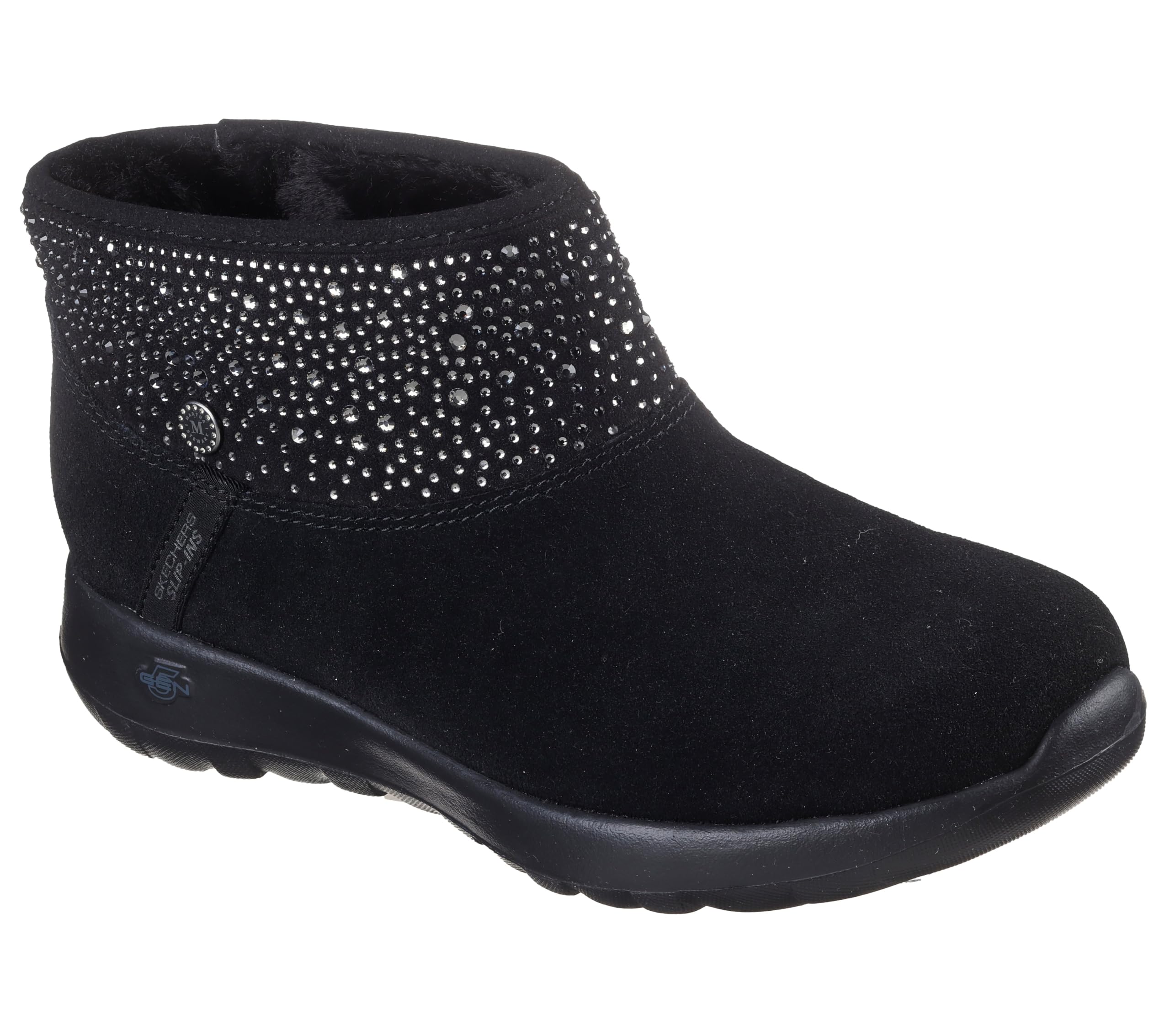 Skechers Women’s On-The-Go Joy – So Glam Martha Stewart Hands Free Slip-ins boot, Black/Black, 8.5