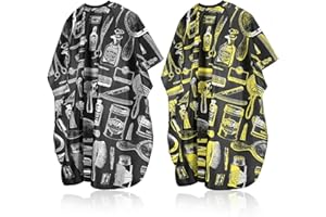 2 Pcs Barber Capes for Men with Adjustable Neckline Size, Profesional Barber Cape, Waterproof and Cleanable Haircut Cape, Hair Cutting Capes for Hairdressing Dyeing Salon Men Women Kids Adult