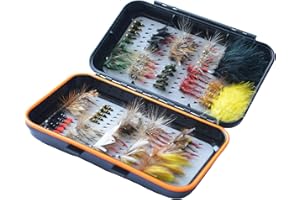 Alichino Fly Fishing Flies Kits Wet & Dry Trout Flies Sets, Fly Fishing Gear Fly Tying Materials Kit with Fly Box